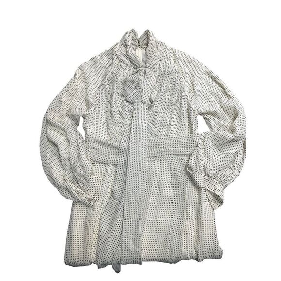 Burberry London England Dresse Silk Polka Dot bow neck sz 38 US 4 - Picture 4 of 16